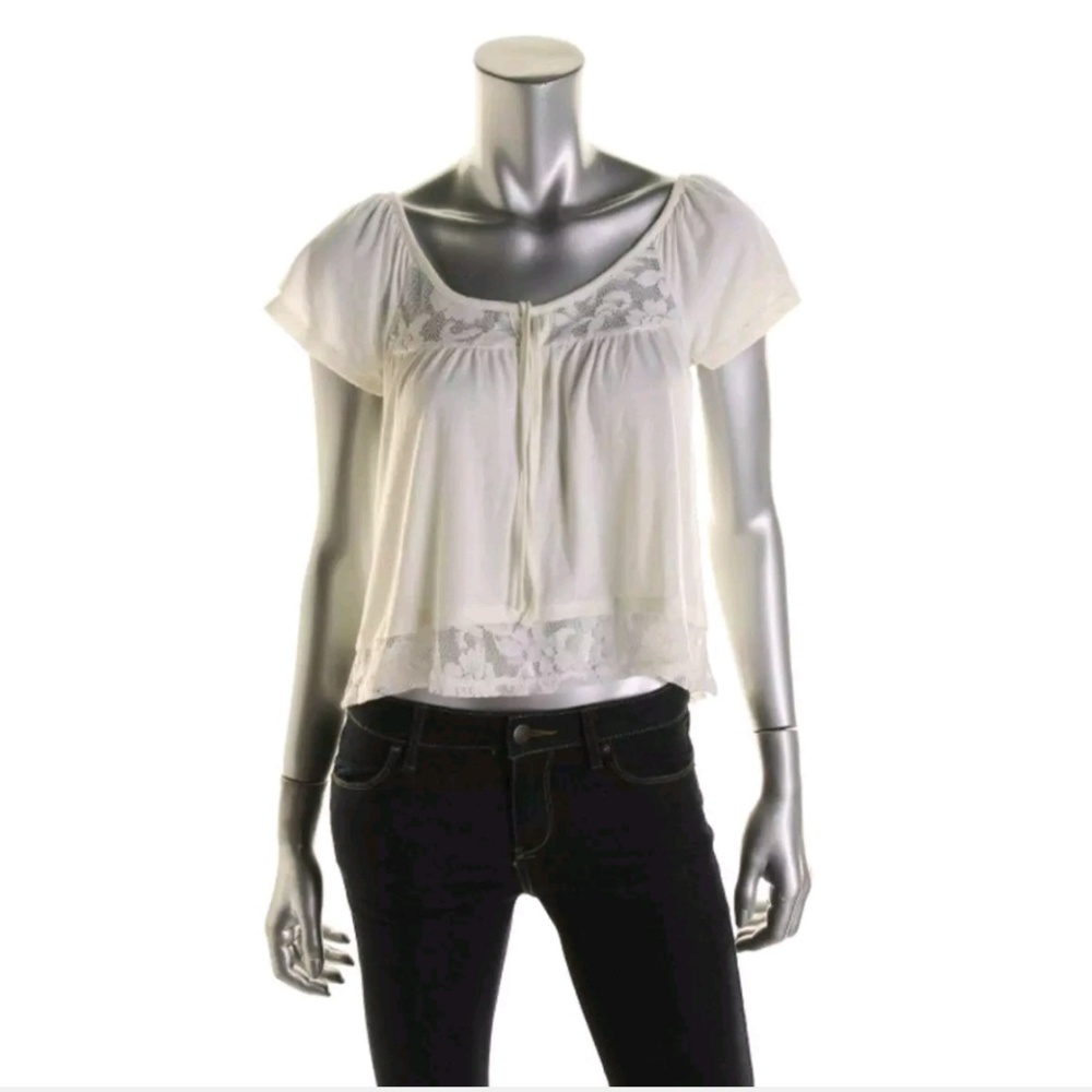 🚫SOLD🚫American Rag Short Sleeve Top Egret L NWT L - Picture 7 of 9